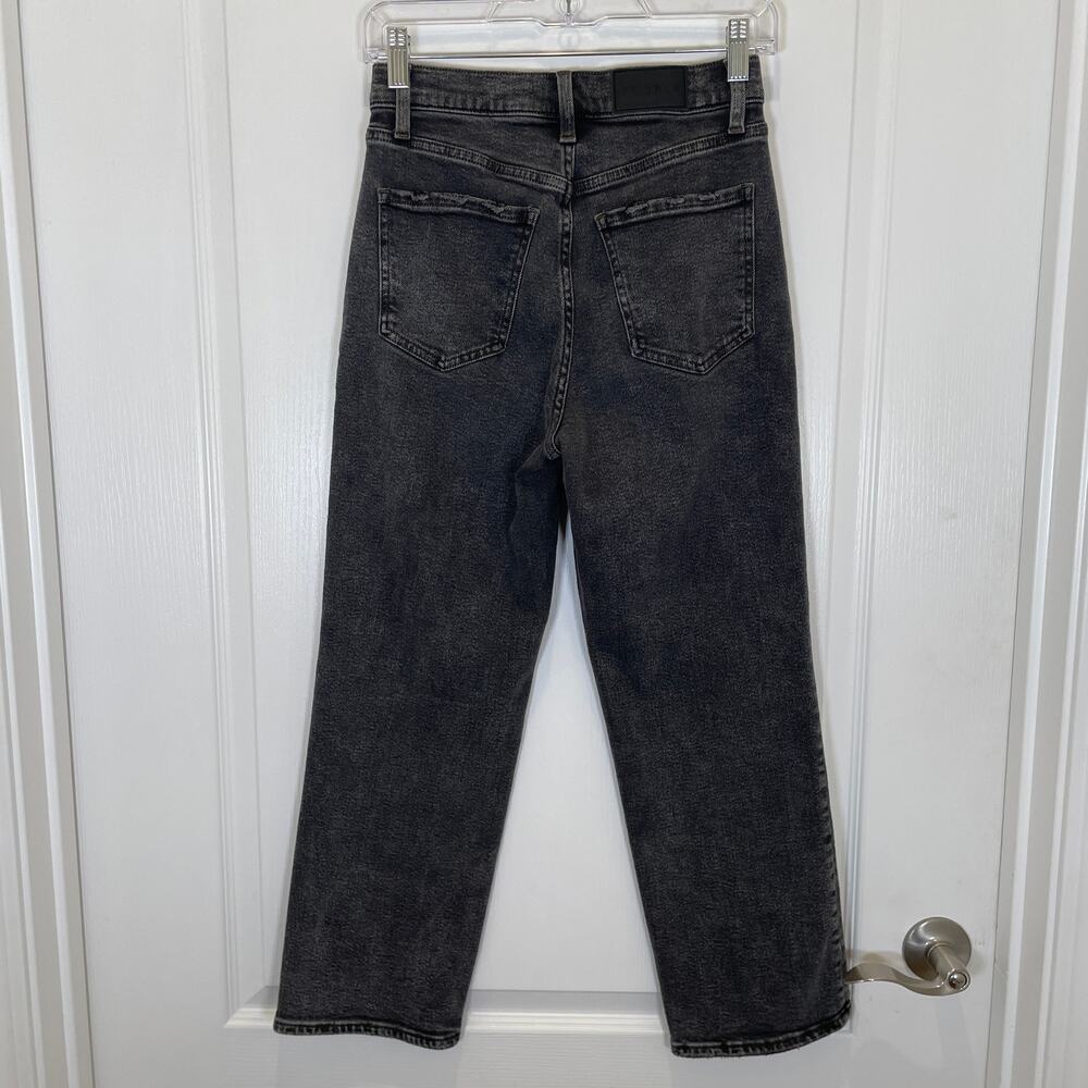 Pistola Cassie Super High Rise Cropped Jeans Charcoal Gray Distressed Stretch 26 - Picture 6 of 7